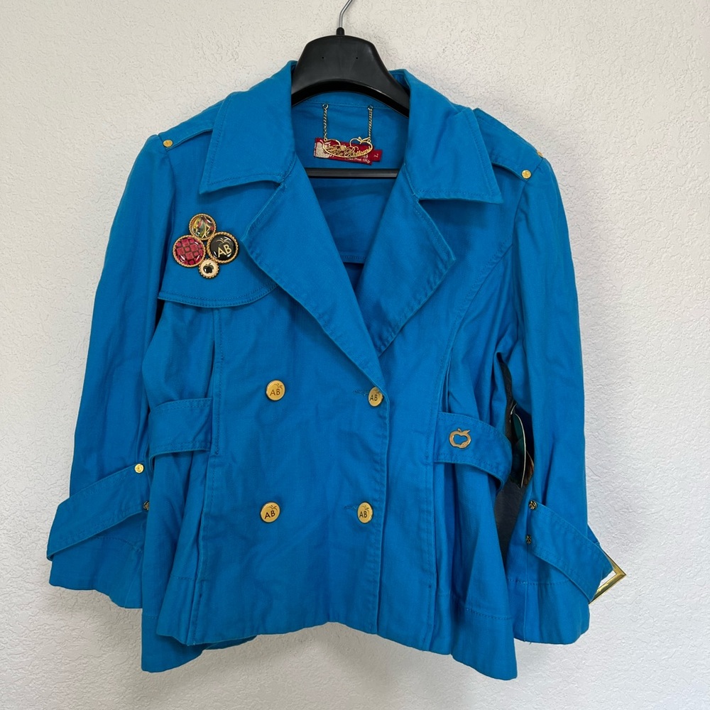 *New Vintage Apple Bottoms Turquoise Denim Jacket Size L